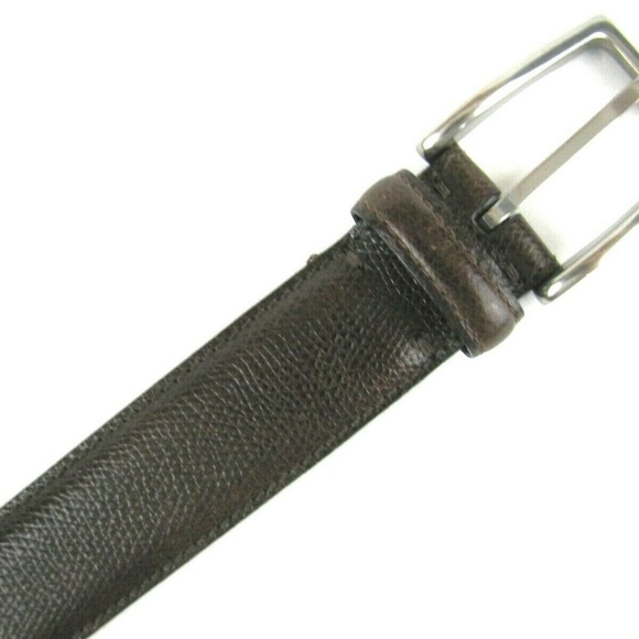 COLE HAAN Brown Texture Leather Belt 36 Buckle - Picture 4 of 4